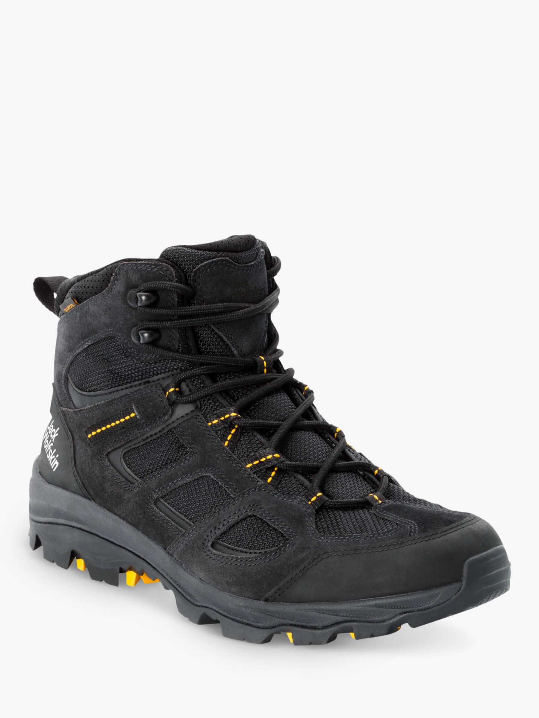 Buy Jack Wolfskin Vojo 3 Texapore Men's Waterproof Walking Boots, Black/Burly Yellow Online at johnlewis.com
