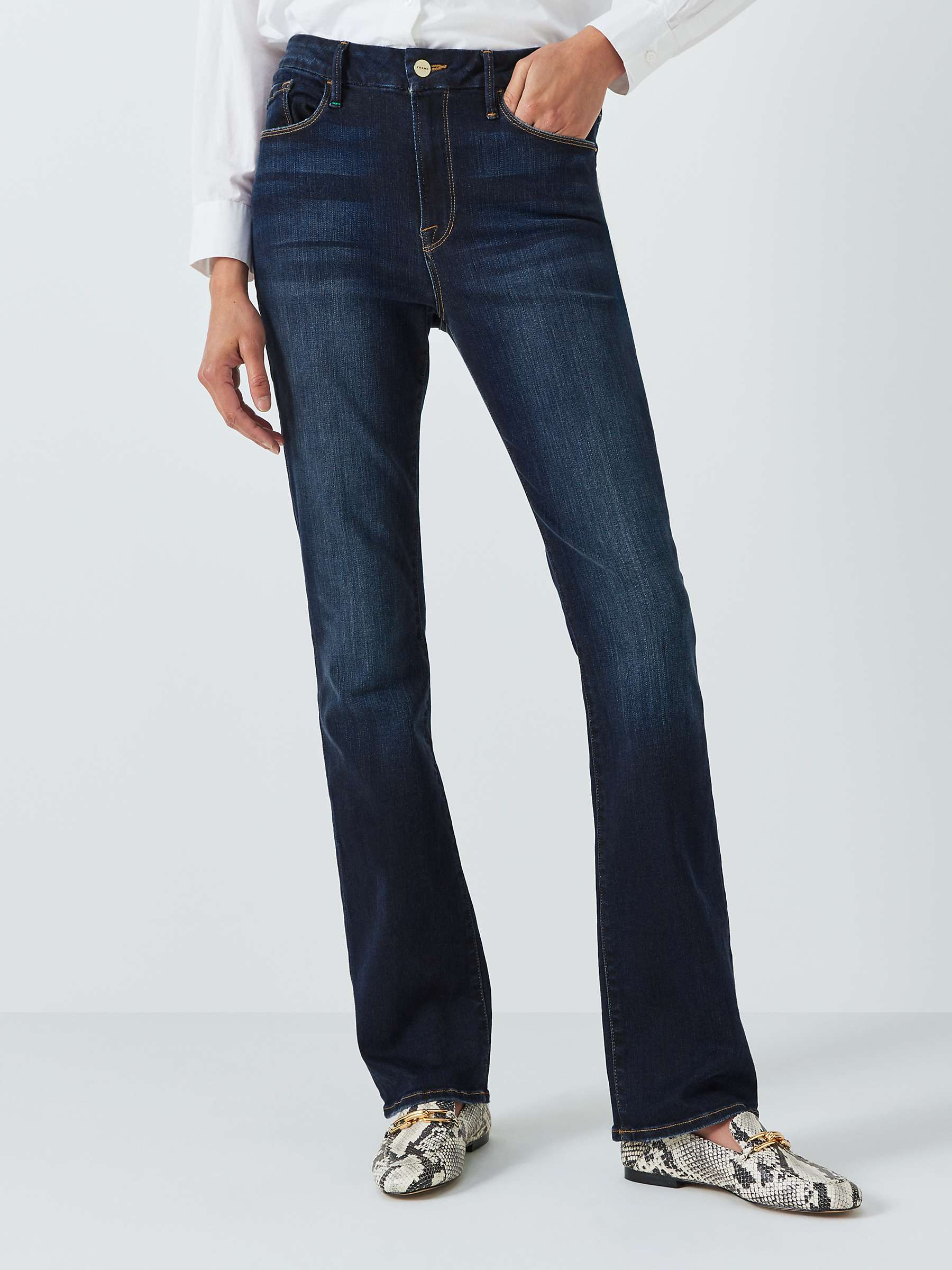 Buy FRAME Le Mini Bootcut Jeans, Navy Online at johnlewis.com