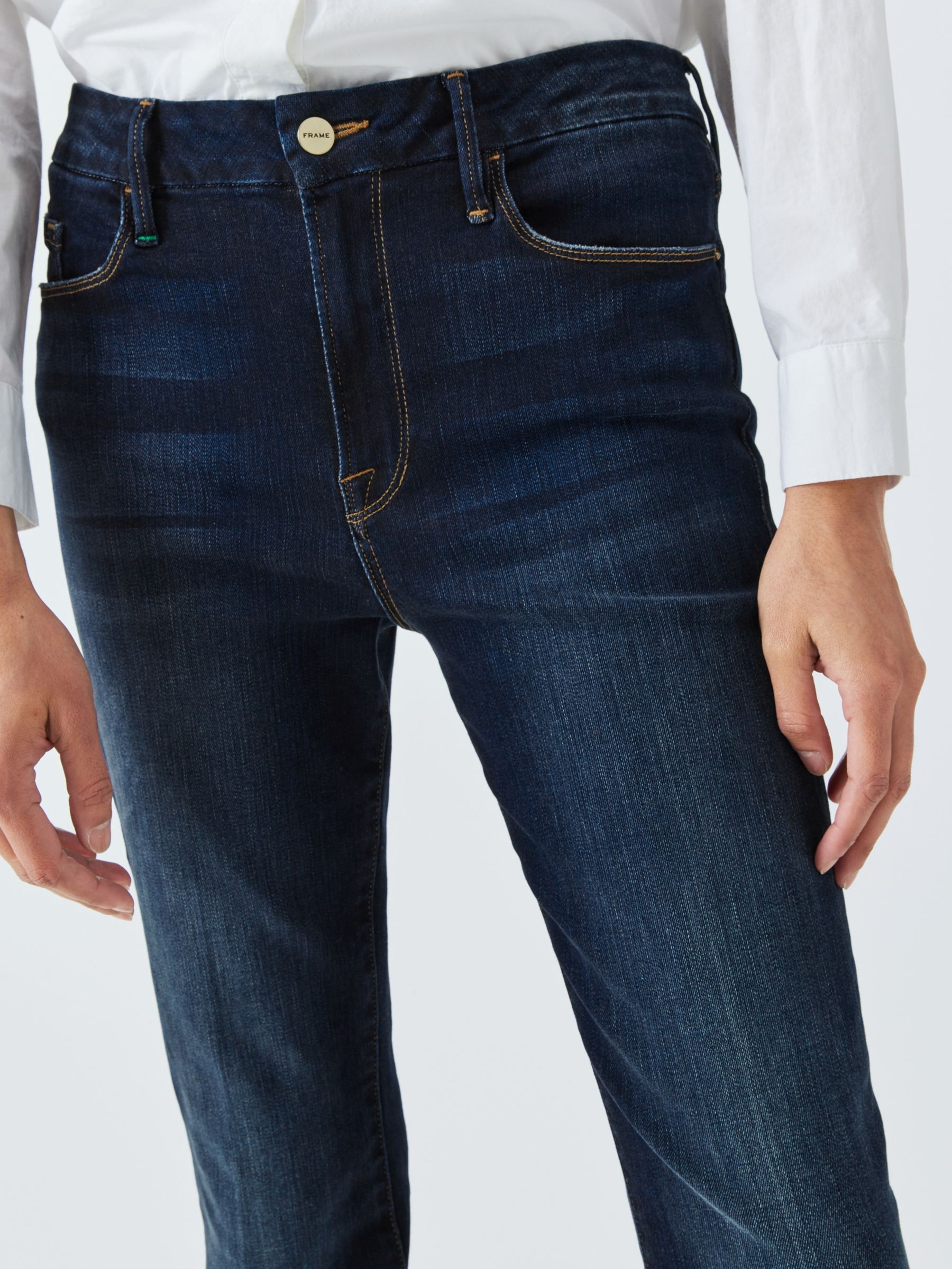 FRAME Le Mini Bootcut Jeans, Navy at John Lewis & Partners