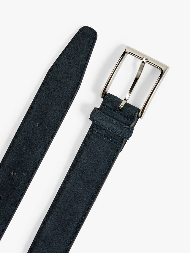 John Lewis Made in Italy 35mm Suede Belt, Navy