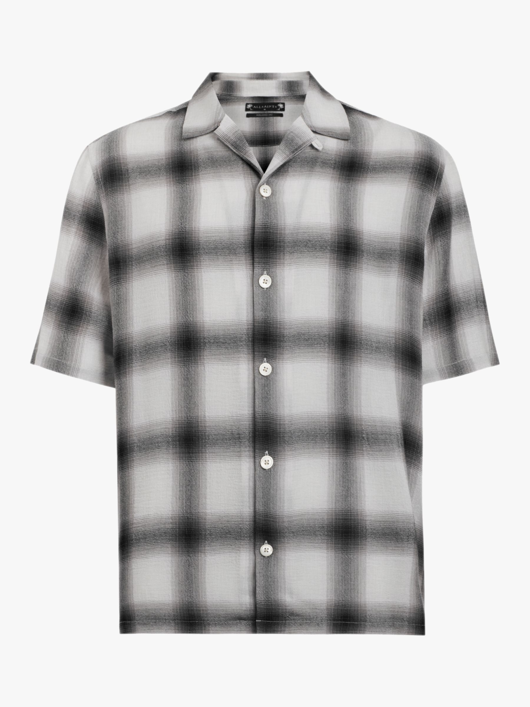 AllSaints Quincy Wool Blend Check Shirt, Off White