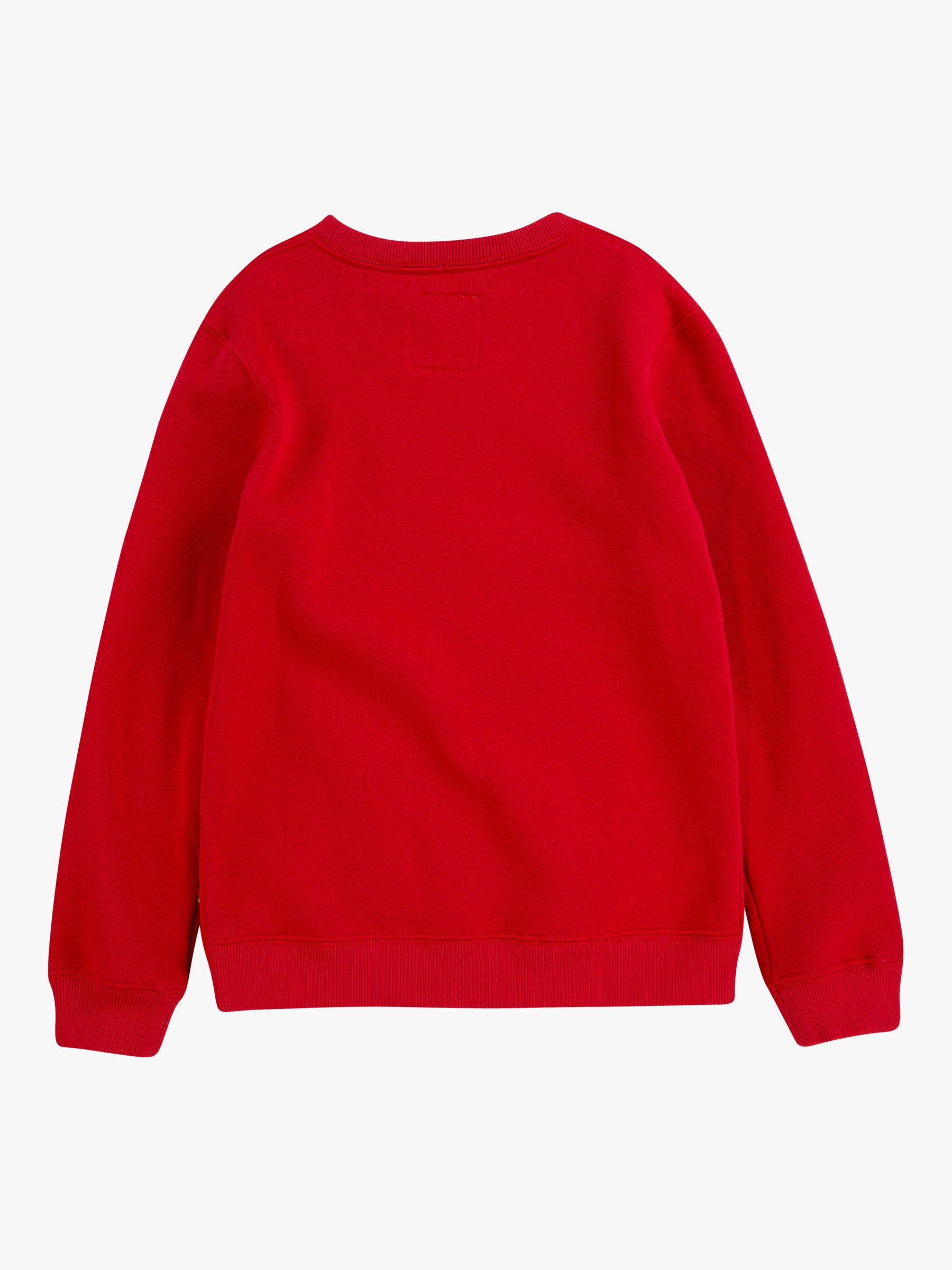 Levi's Kids' Crew Neck Batwing Logo Sweatshirt, Red, 8 years