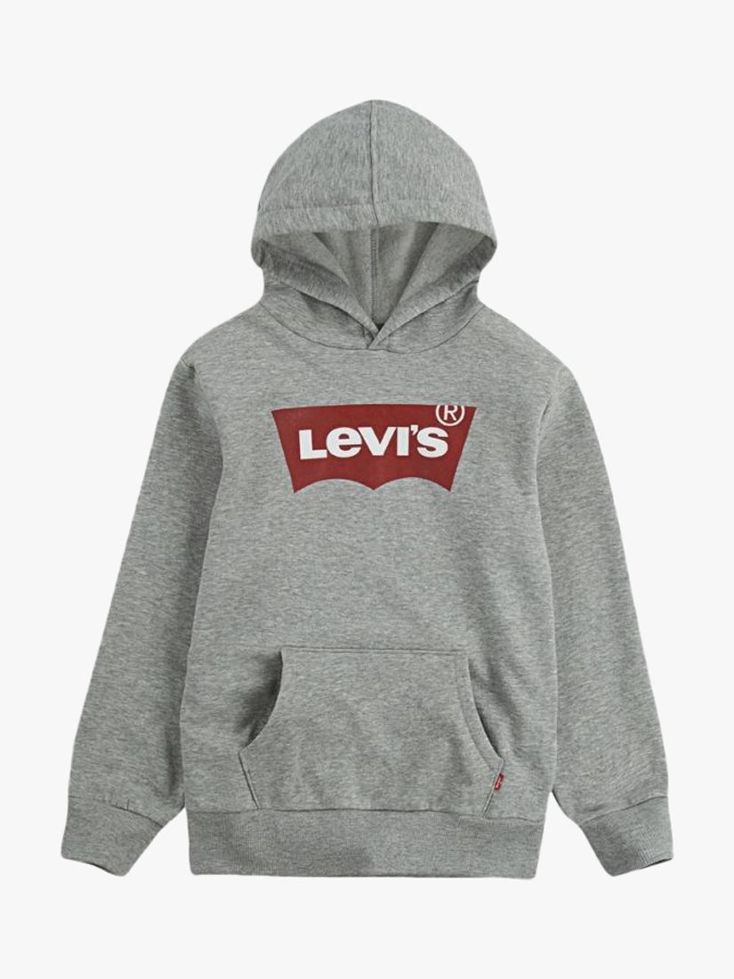 Levi's Boys' Bat Logo Hoodie, Light Grey at John Lewis & Partners