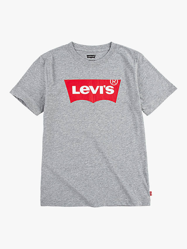 Levi's Kids' Short Sleeve Batwing Logo T-Shirt, Grey at John Lewis ...