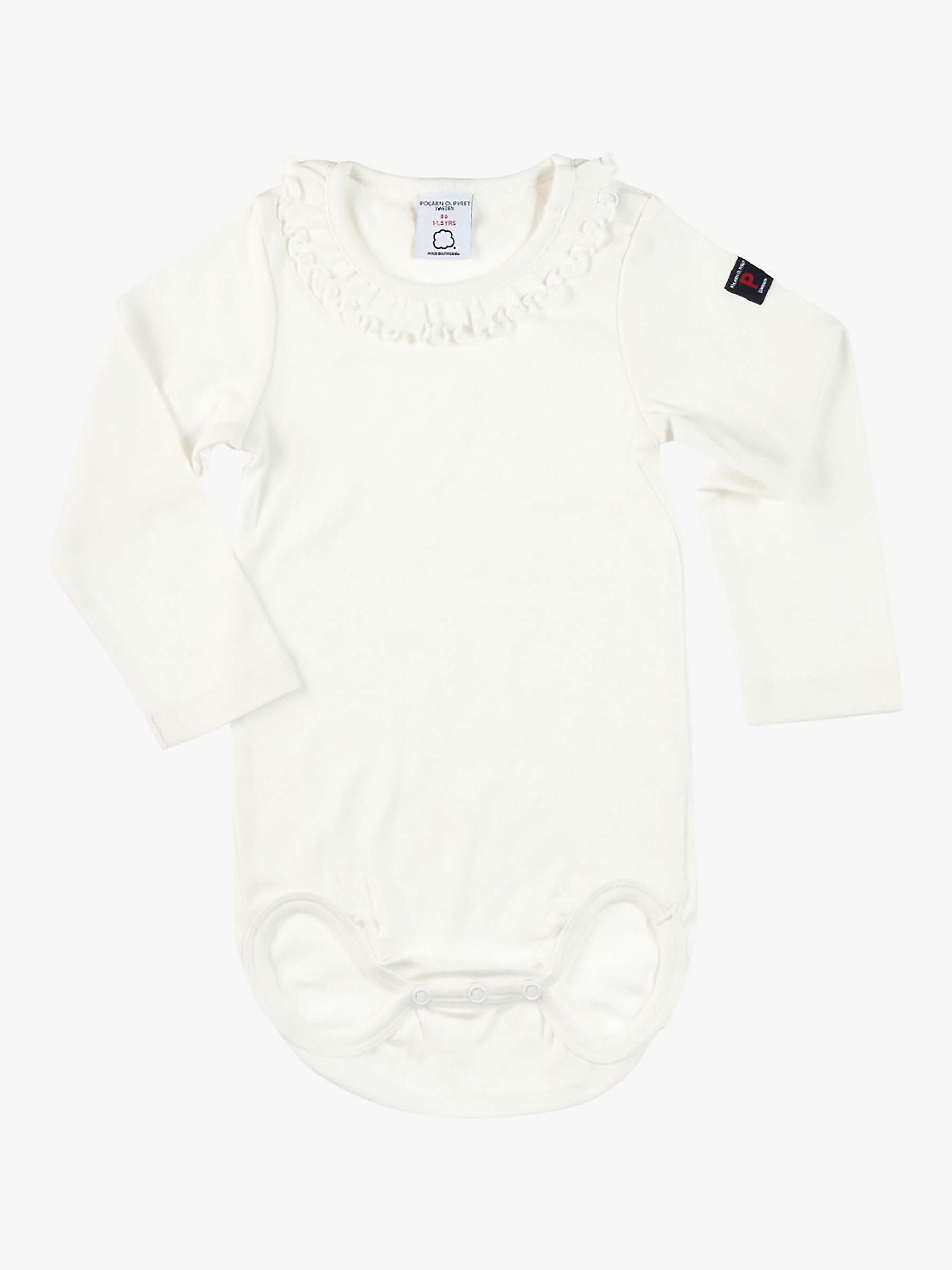 Buy Polarn O. Pyret Baby GOTS Organic Cotton Frill Collar Bodysuit, White Online at johnlewis.com