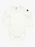 Polarn O. Pyret Baby GOTS Organic Cotton Frill Collar Bodysuit, White