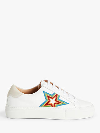 AND/OR Elna Leather Flatform Trainers, White