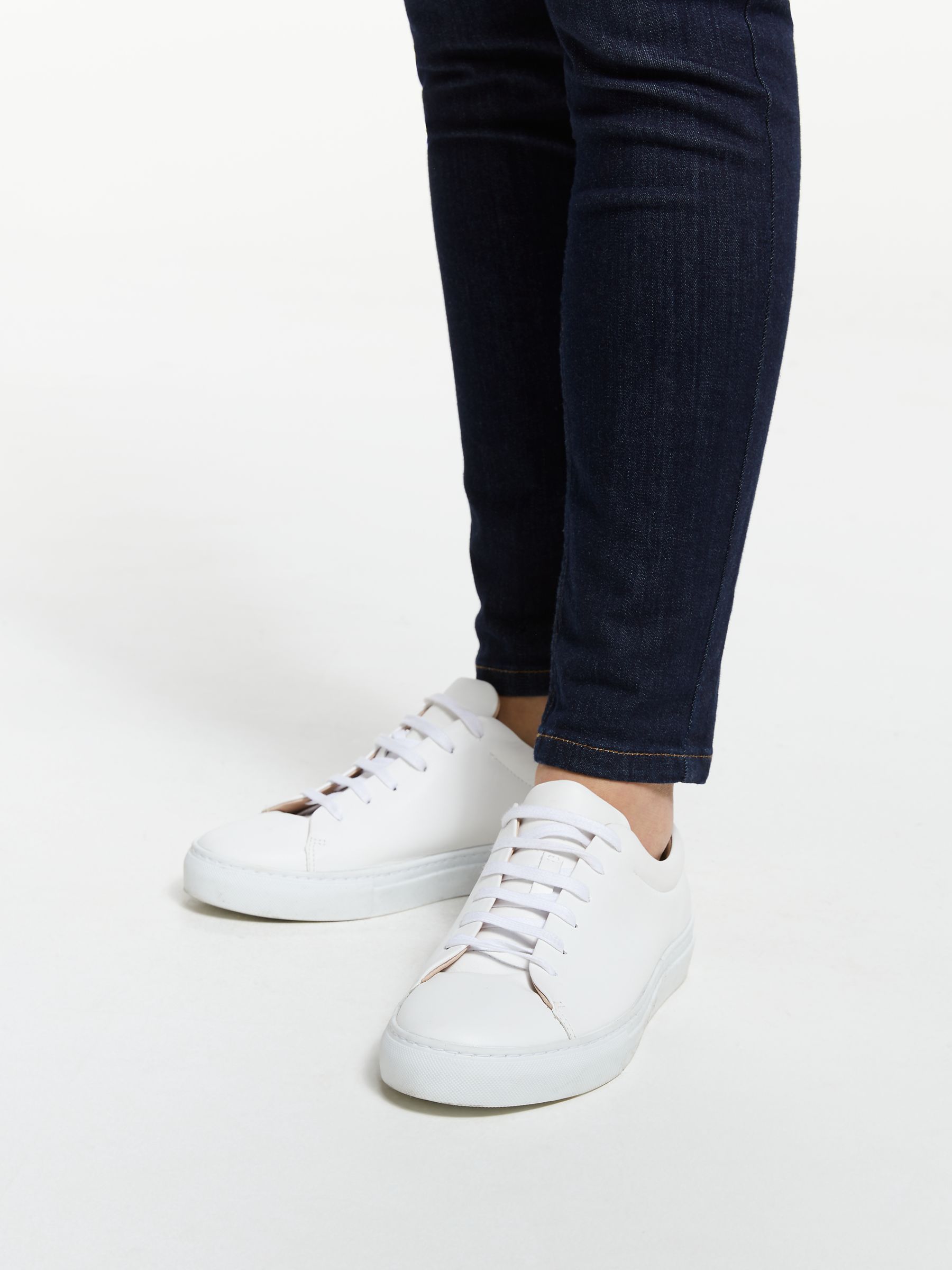 John Lewis Flora Lace Up Trainers, Off White at John Lewis & Partners