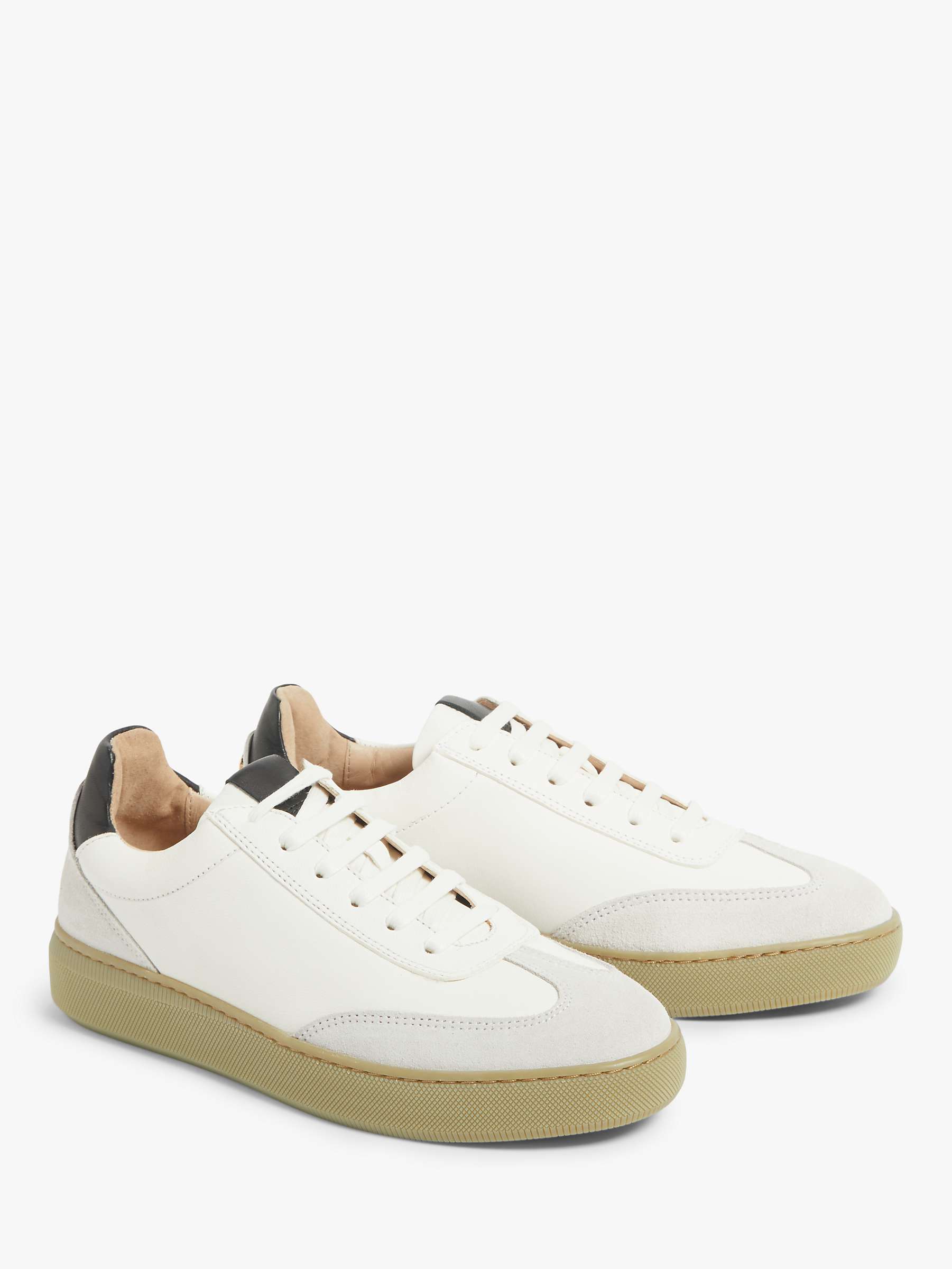 Buy John Lewis Fern Leather Trainers, White Online at johnlewis.com