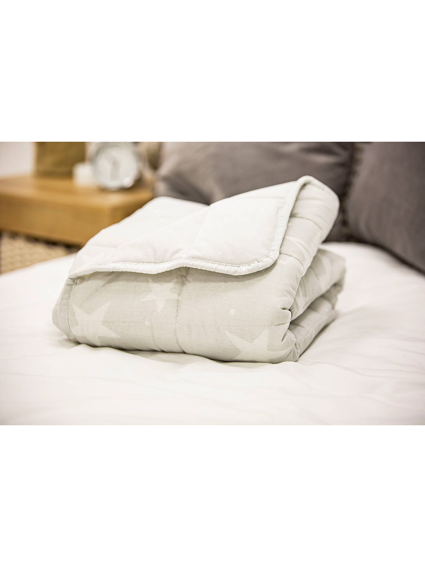 Rest Easy Sleep Better Star Weighted Blanket, Grey at John Lewis & Partners