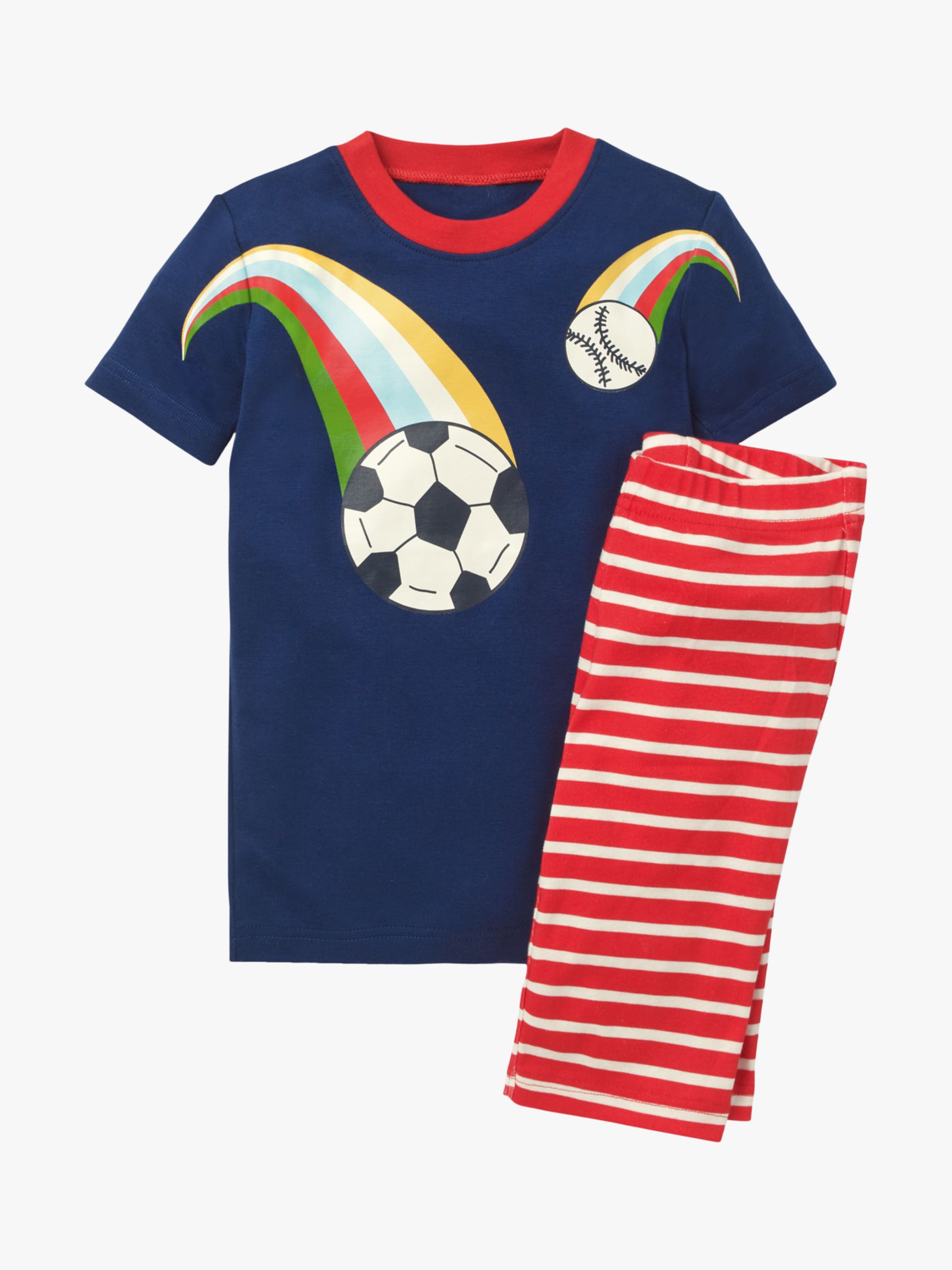Mini Boden Boys' Football Pyjamas, Blue/Red