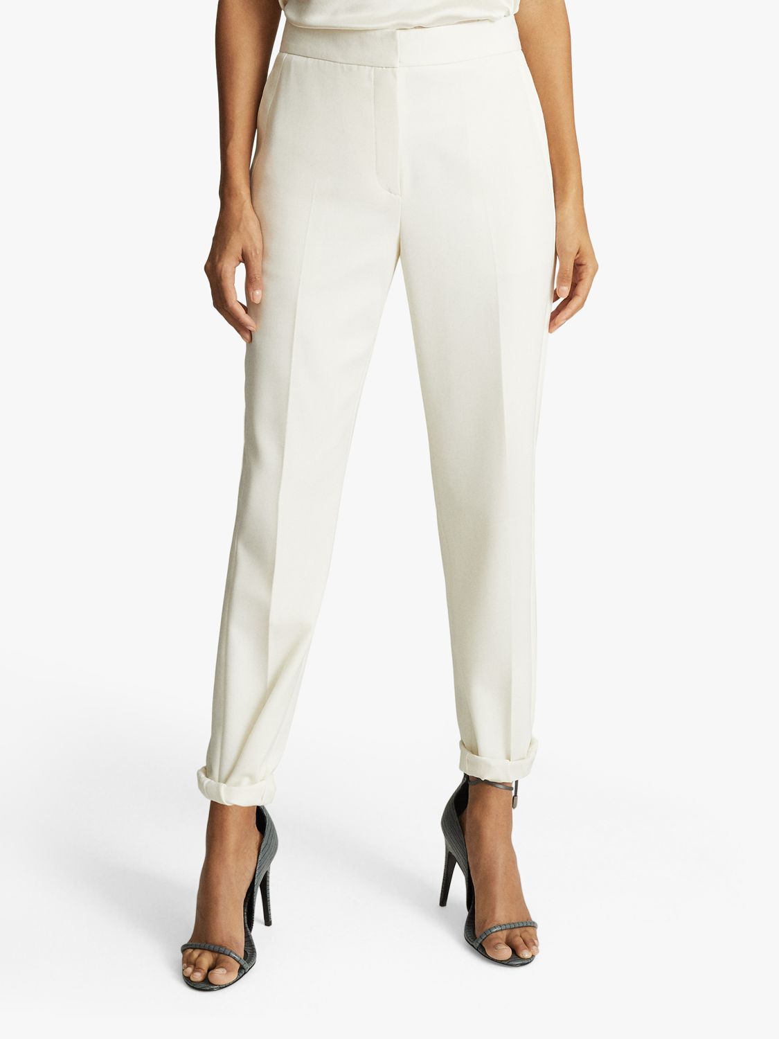 Reiss Leah Trousers, White at John Lewis & Partners