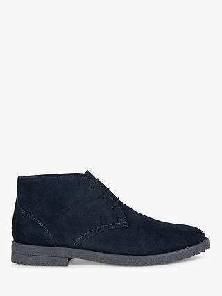 Geox Brandled Leather Desert Boots, Navy
