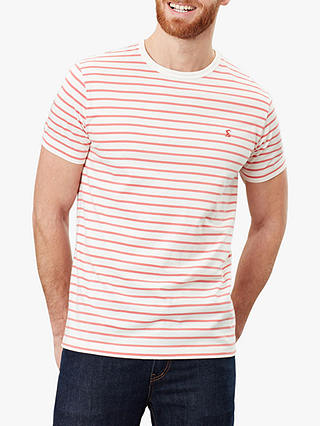 Joules Boathouse Striped T-Shirt, White/Orange