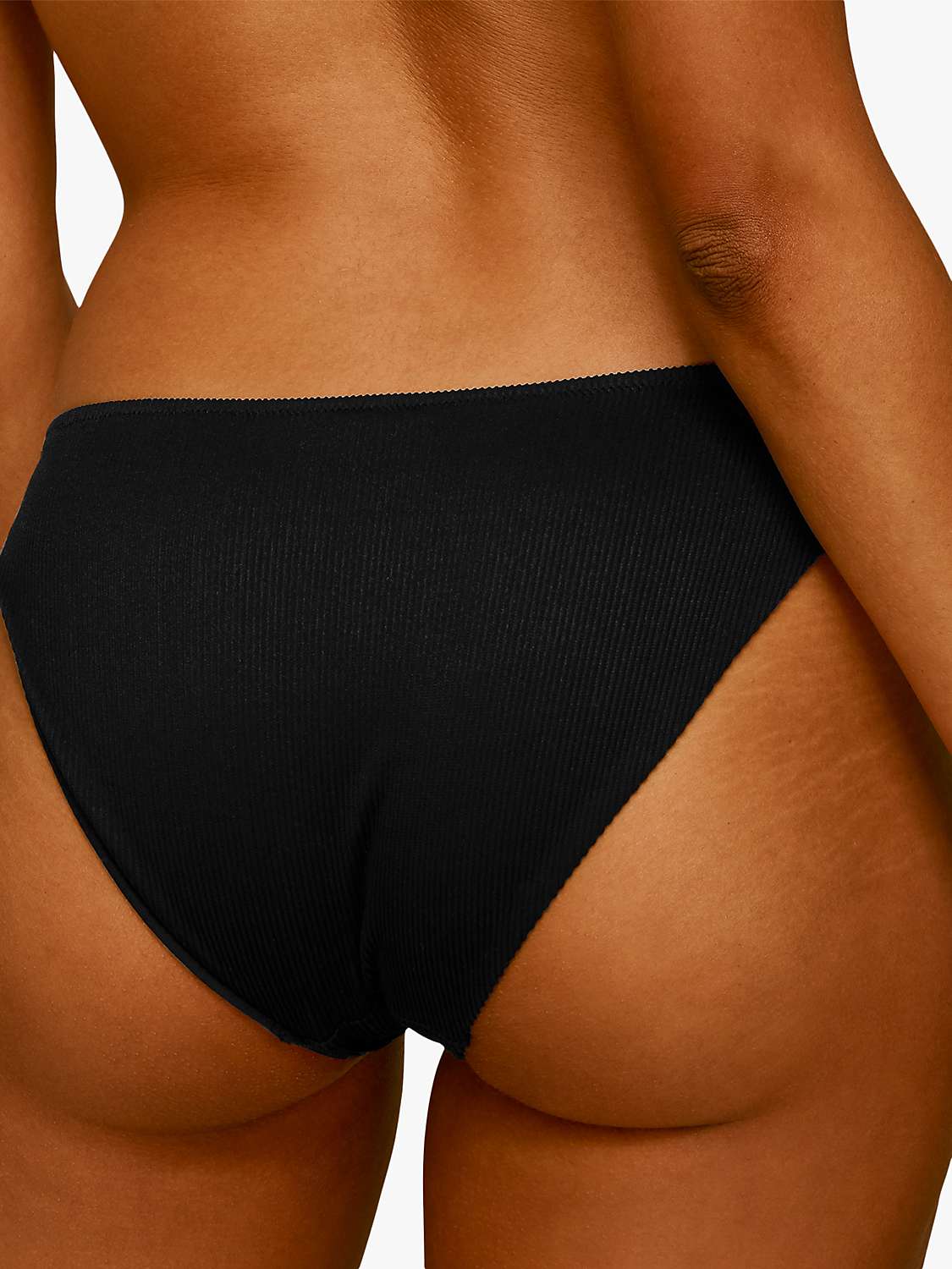 Buy Whistles Ribbed Bikini Bottoms, Black Online at johnlewis.com