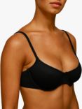 Whistles Ribbed Bikini Top, Black