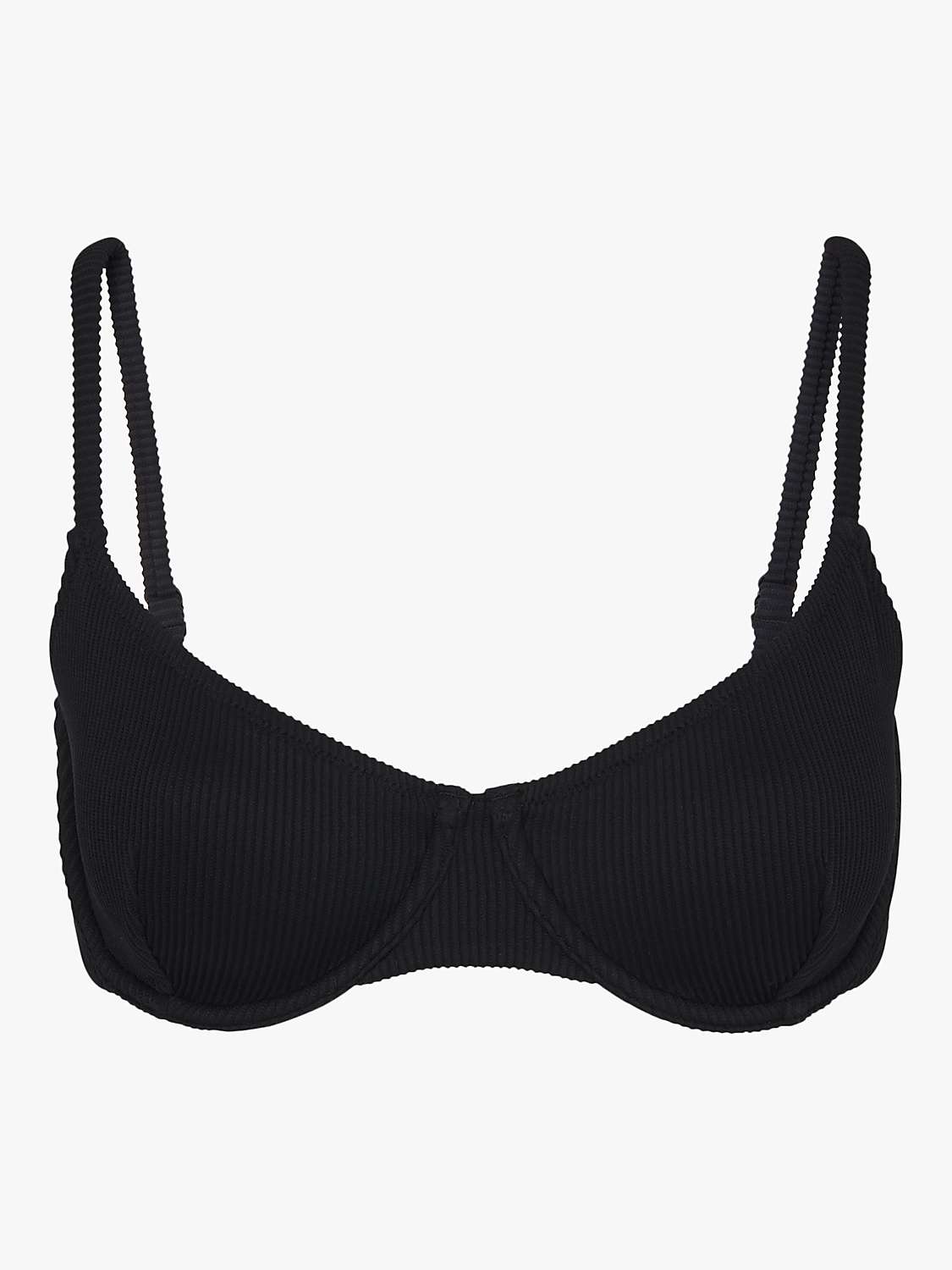 Buy Whistles Ribbed Bikini Top, Black Online at johnlewis.com