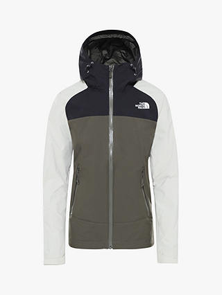 The North Face Stratos Women's Waterproof Jacket, New Taupe Green/Vintage White/TNF Black