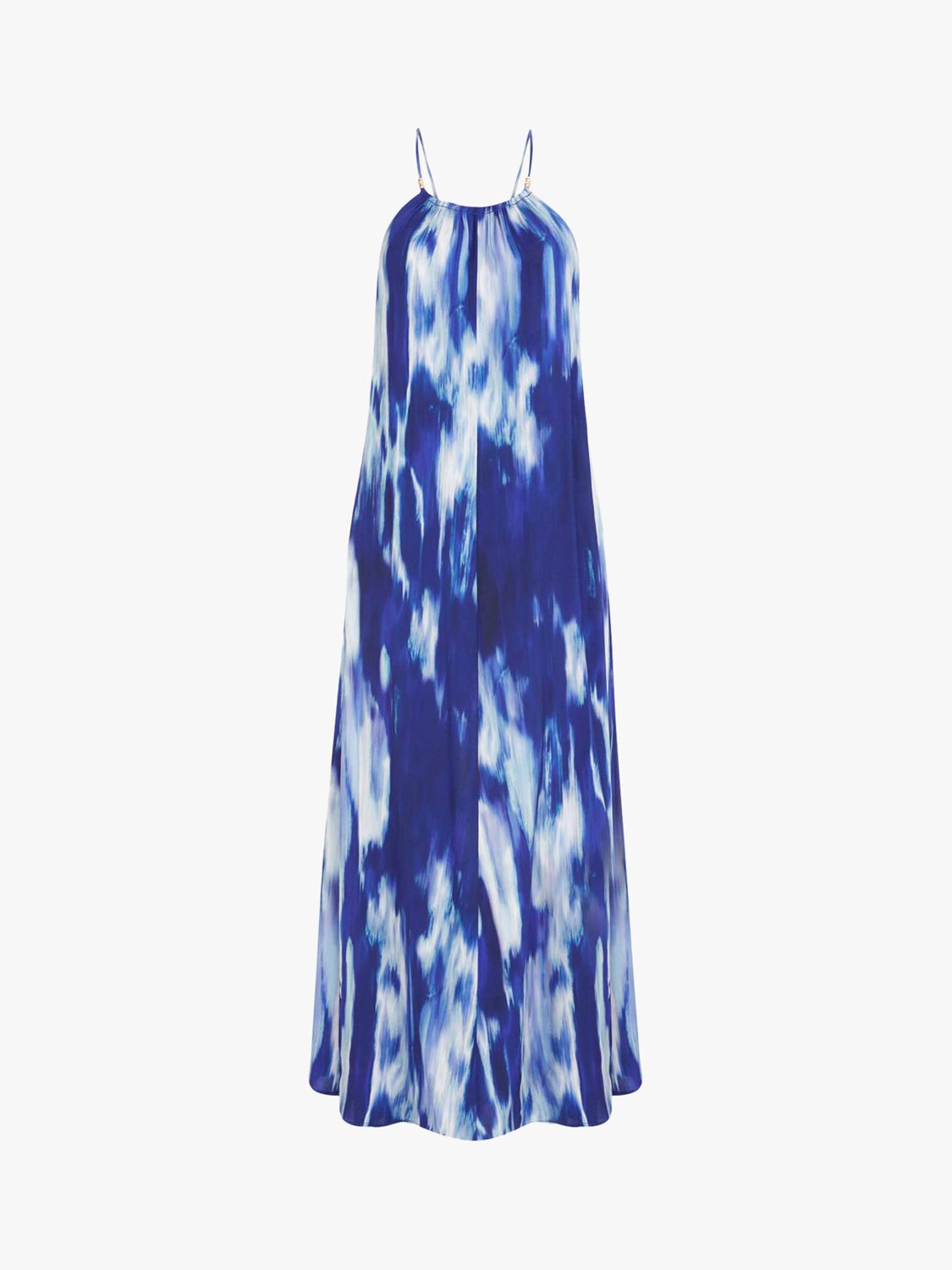 Mint Velvet Freya Abstract Print Maxi Dress, Blue/White