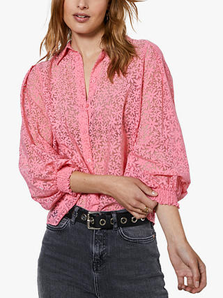 Mint Velvet Floral Shirt, Pink, 6