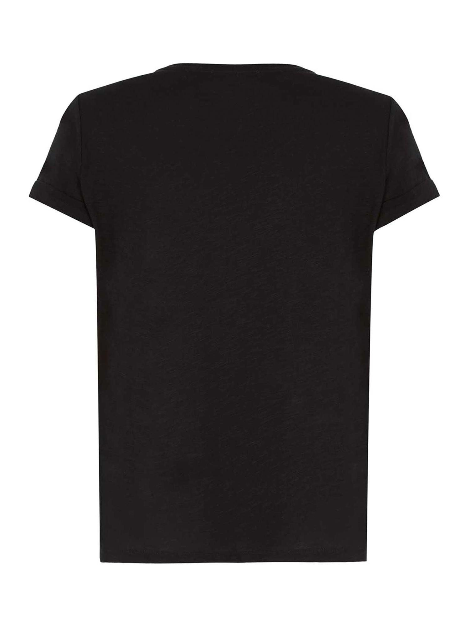 Mint Velvet Cotton Star T-Shirt, Black at John Lewis & Partners