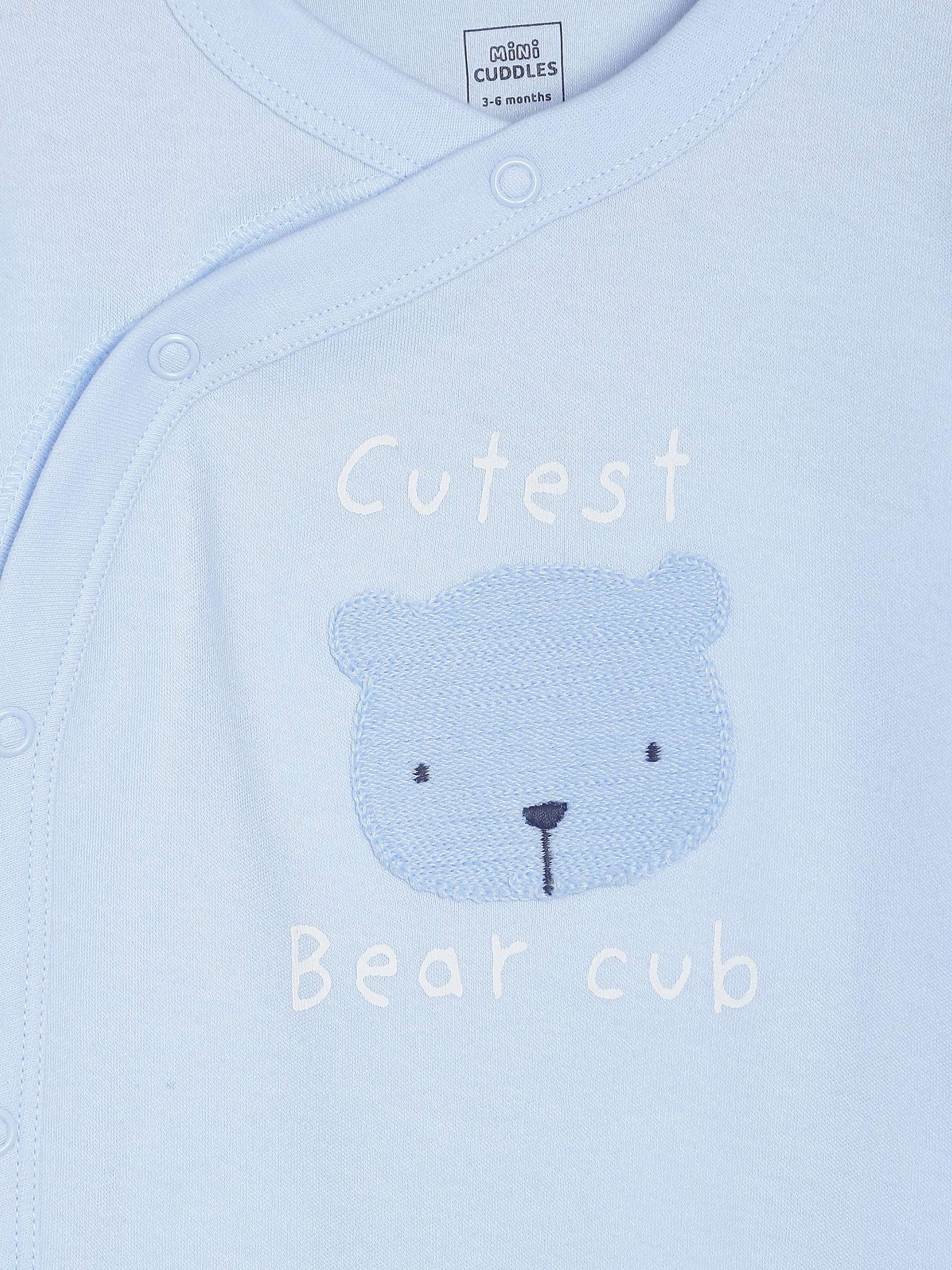 Buy Mini Cuddles Baby Bear Cub Sleepsuit, Blue Online at johnlewis.com