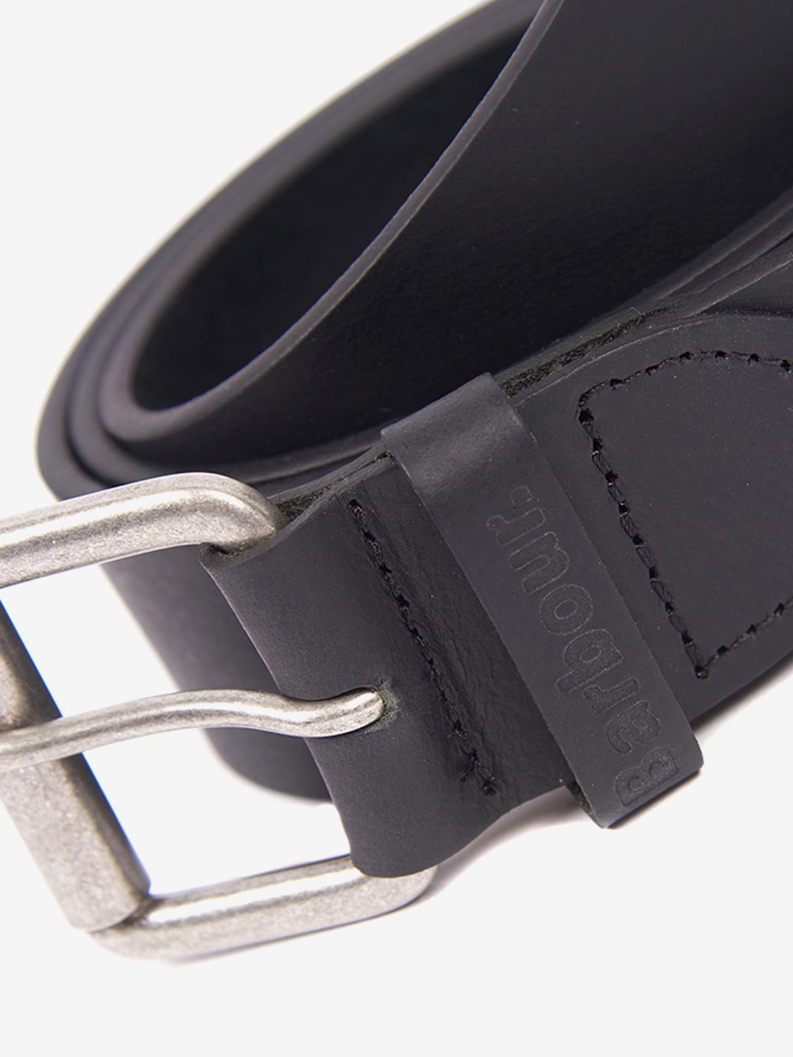 Barbour Matt Leather Belt, Black, M