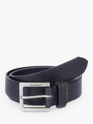 Barbour Pull Up Tab Leather Belt, Black