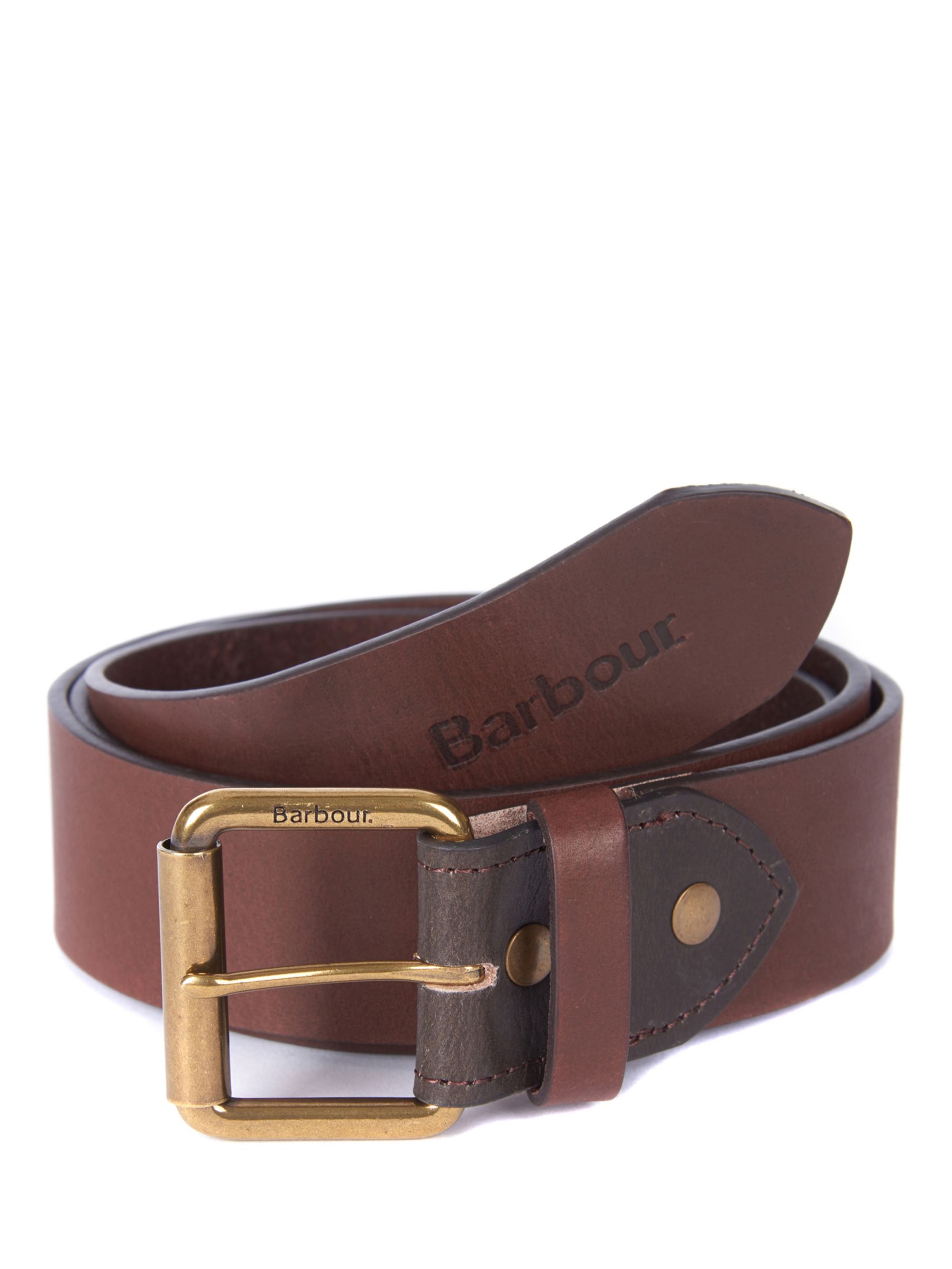 Buy Barbour Contrast Leather Belt, Brown Online at johnlewis.com