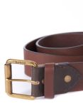 Barbour Contrast Leather Belt, Brown, Brown