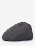 Barbour Tartan Waxed Cotton Flat Cap, Black/Multi