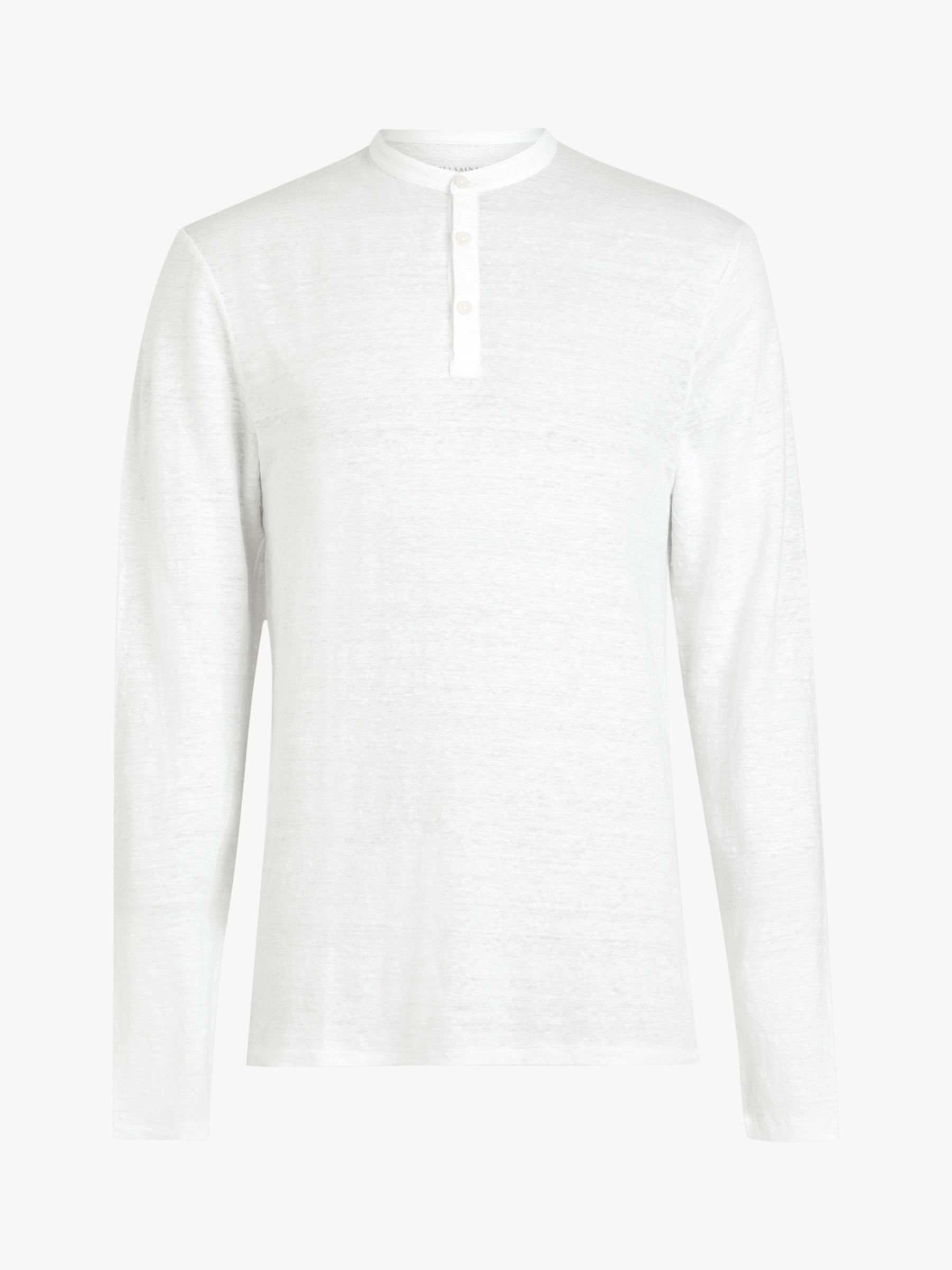 AllSaints Avery Long Sleeve Henley T-Shirt, Optic White