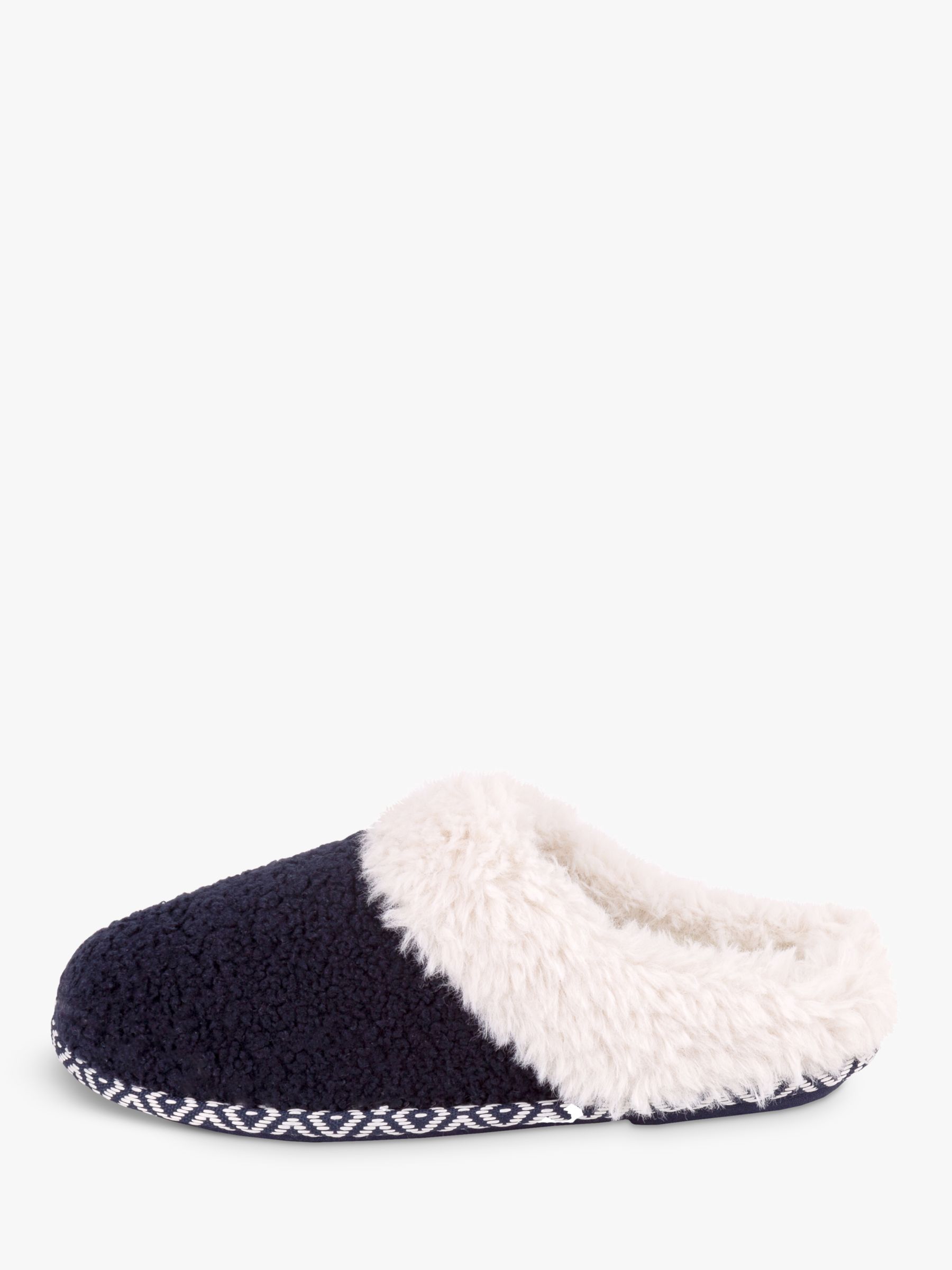 totes Bobble Mule Slippers, Navy at John Lewis & Partners