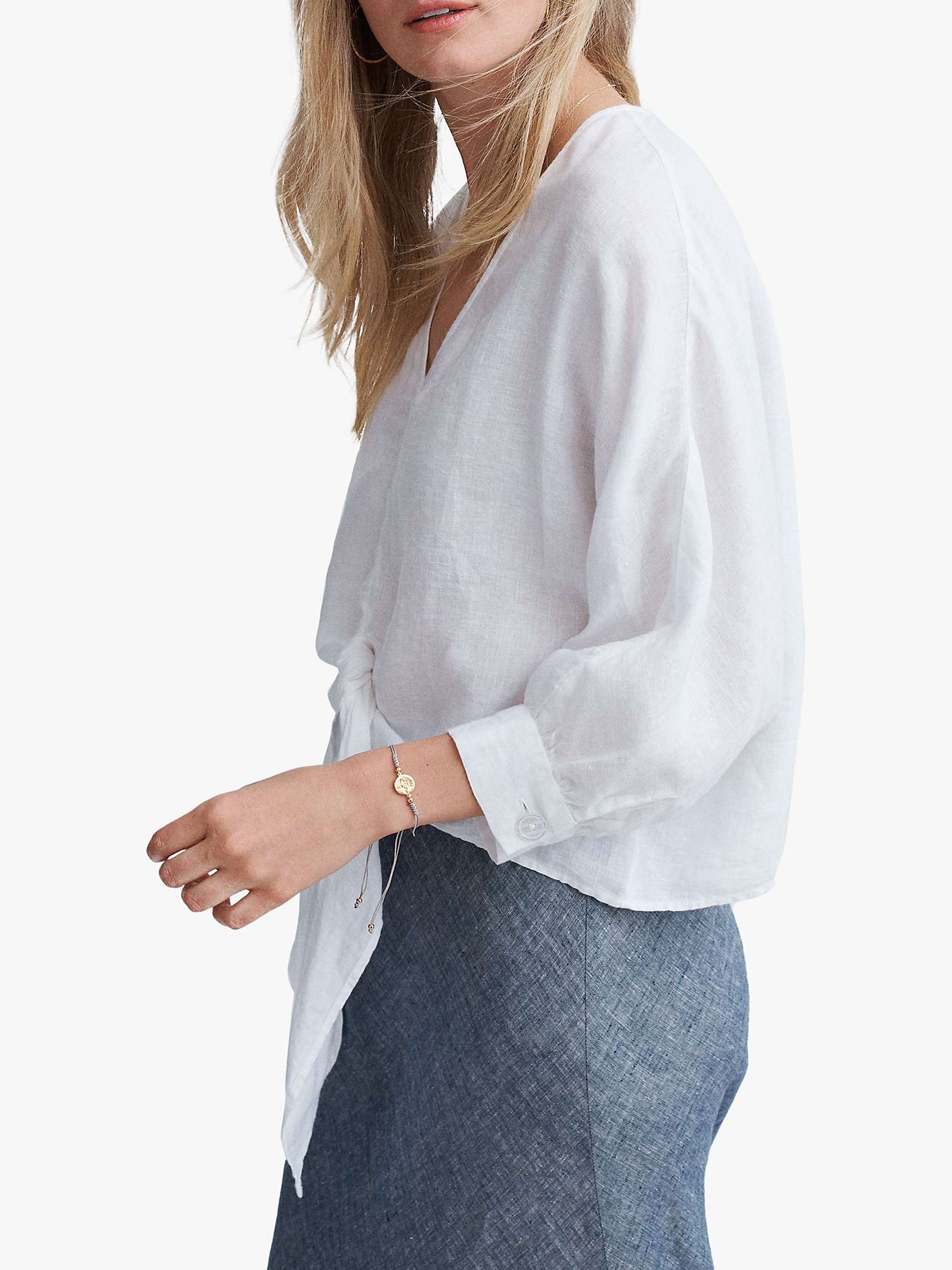 Buy NRBY Anya Linen Tie Front Shirt Online at johnlewis.com