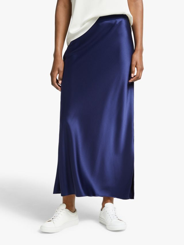 Theory Slip Maxi Skirt, Bright Navy, S