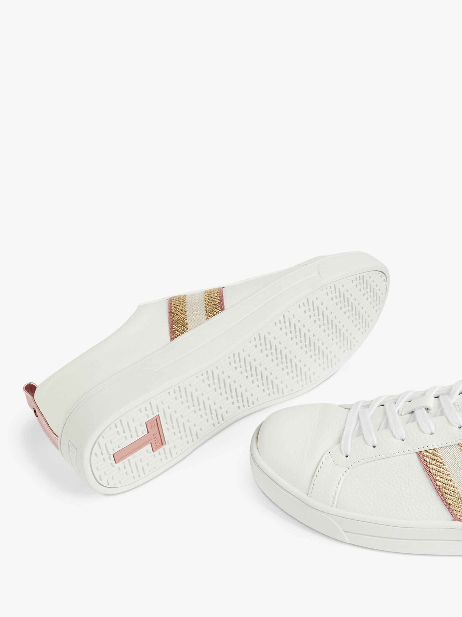 Ted Baker Baily Trainers, White/Metallic, 3
