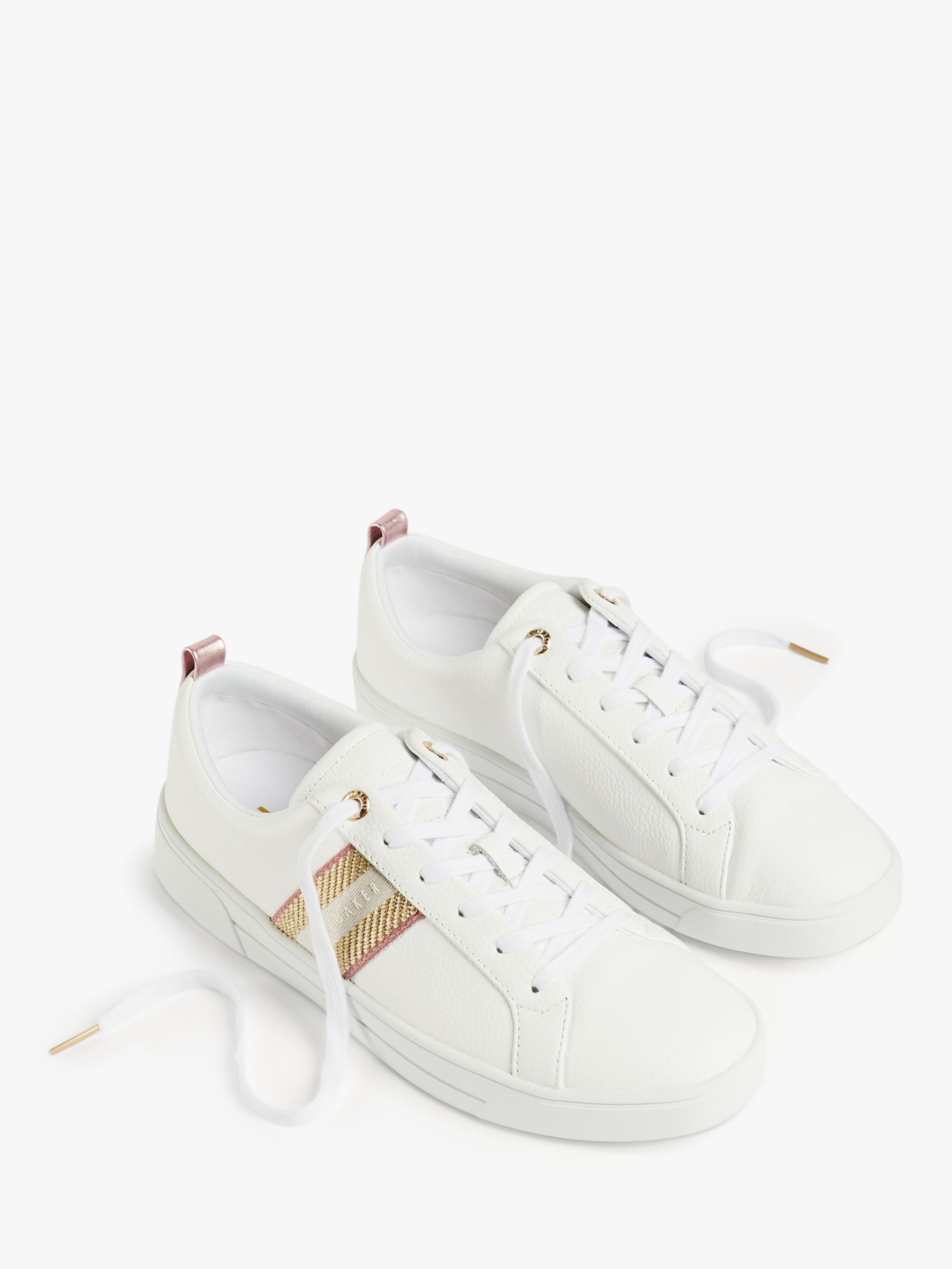 Ted Baker Baily Trainers, White/Metallic, 3