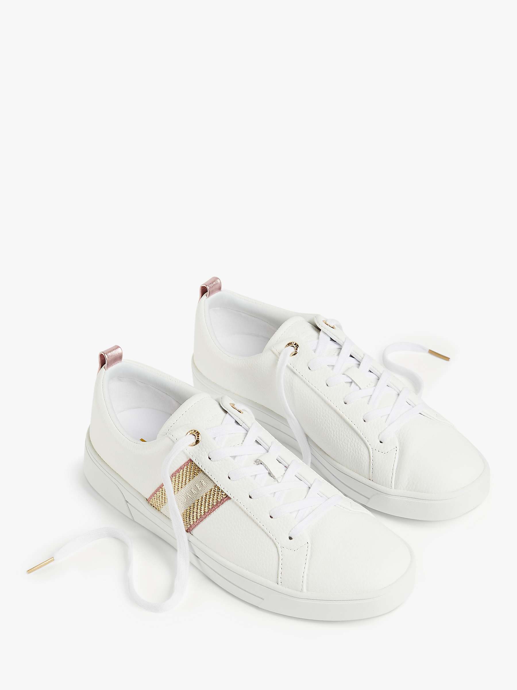 Buy Ted Baker Baily Trainers, White/Metallic Online at johnlewis.com