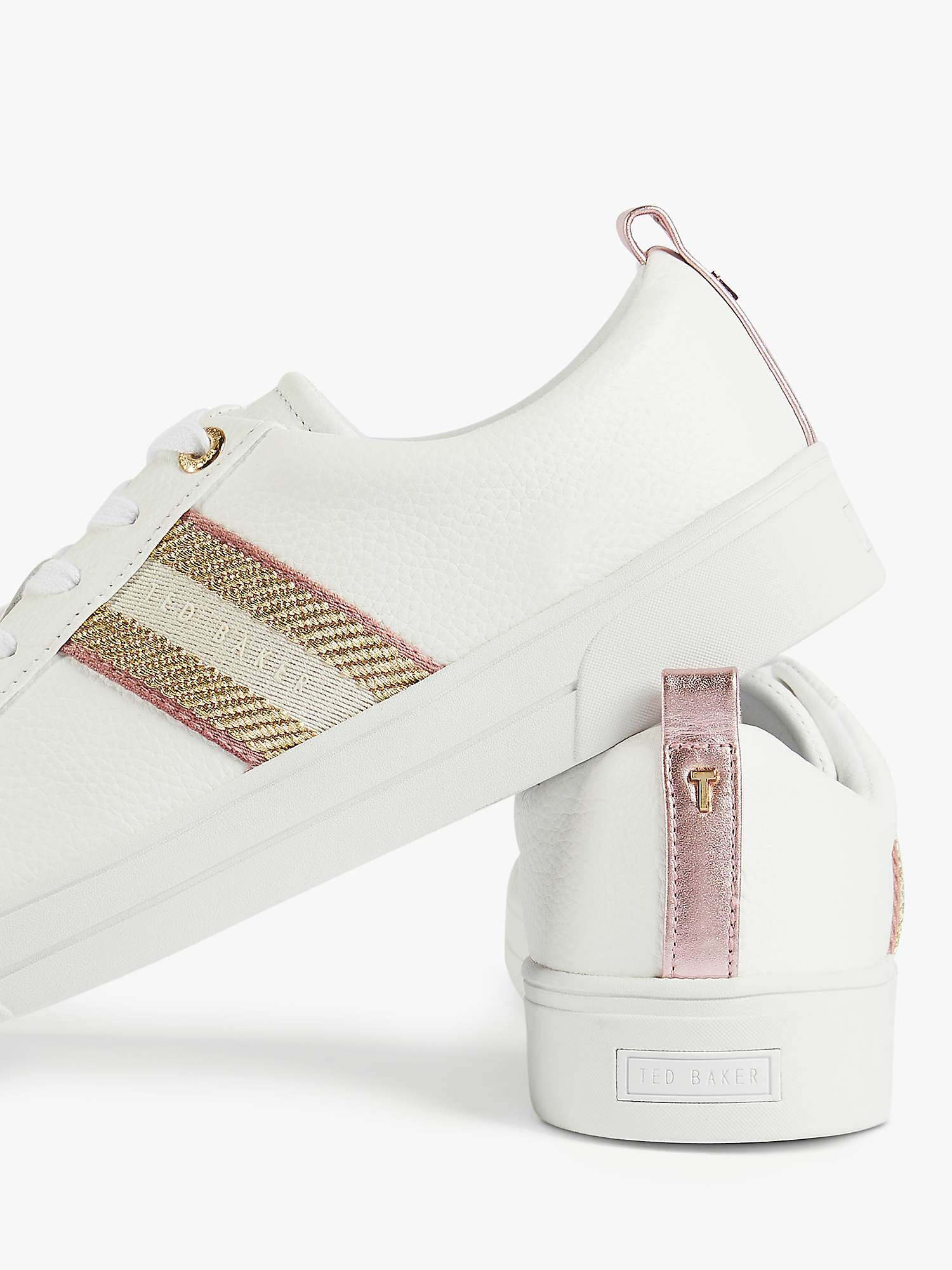 Buy Ted Baker Baily Trainers, White/Metallic Online at johnlewis.com