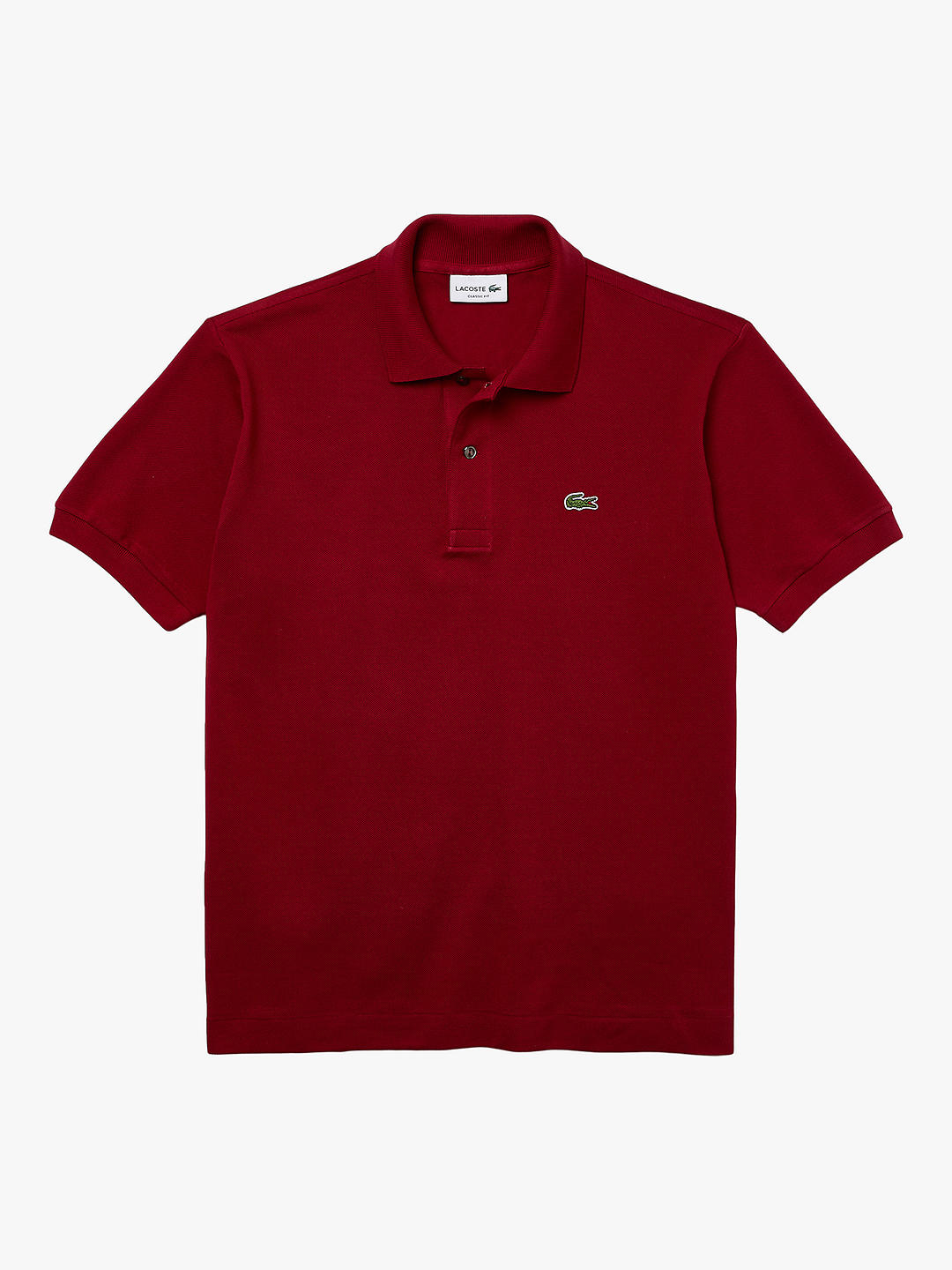 Lacoste L.12.12 Classic Regular Fit Short Sleeve Polo Shirt, C476 Red ...