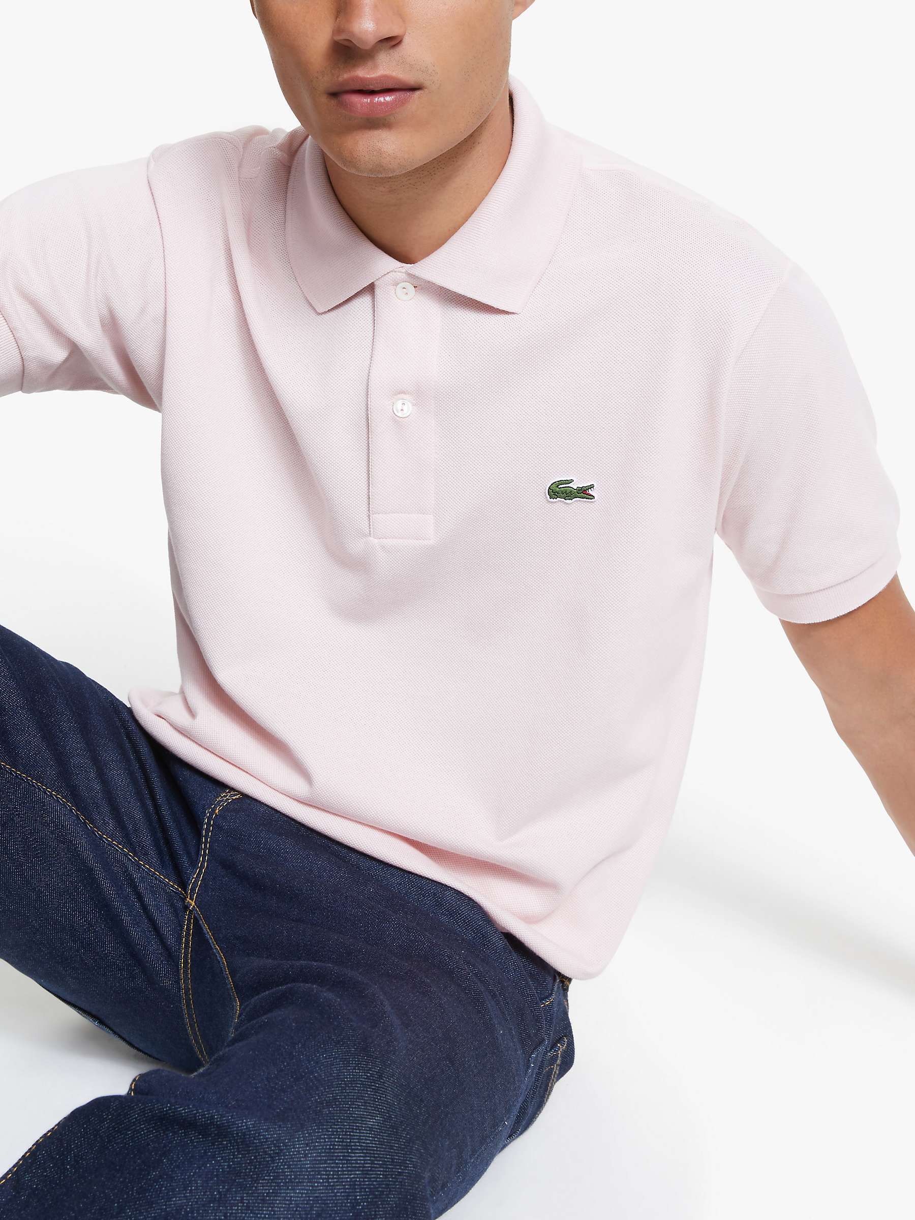 Lacoste L.12.12 Classic Regular Fit Short Sleeve Polo Shirt, Pink at ...