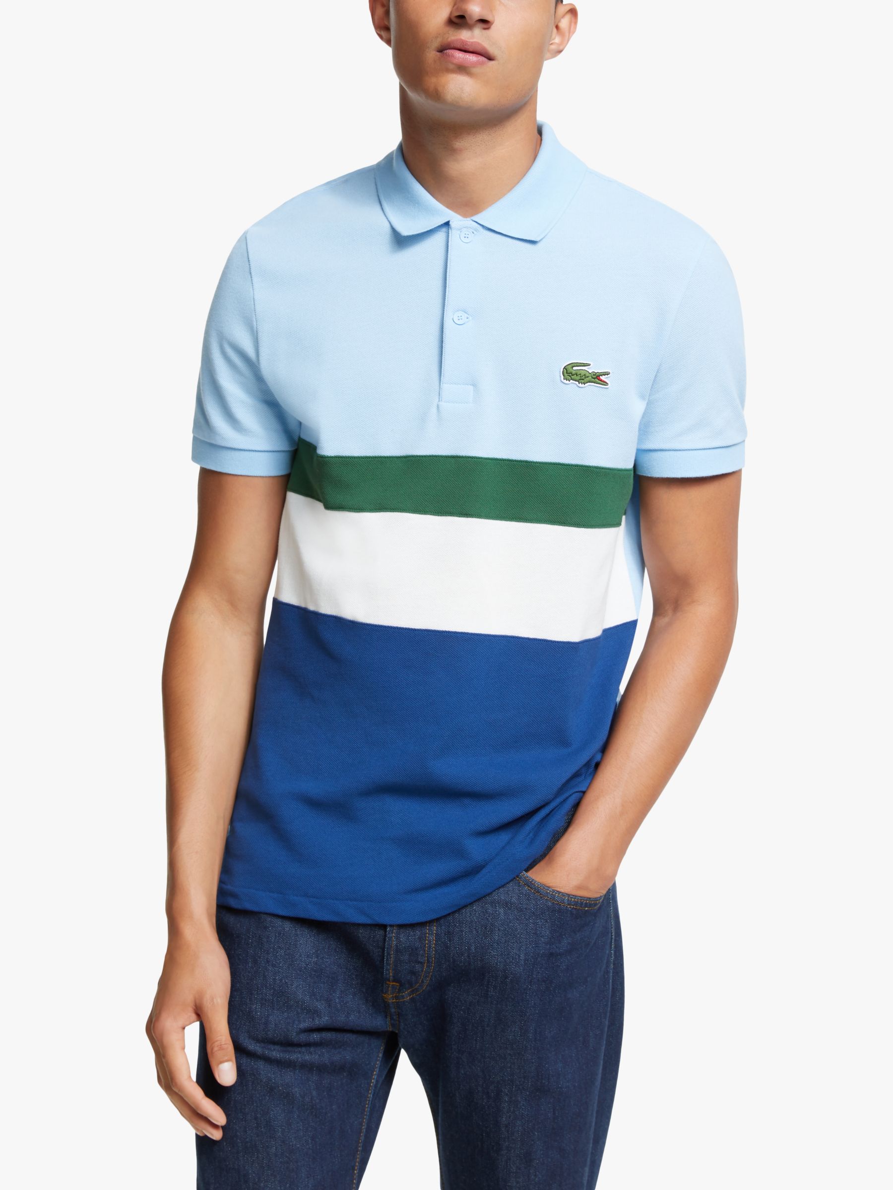 lacoste colour block polo shirt