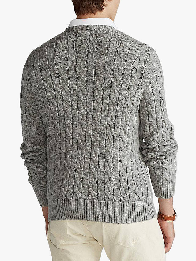 Polo Ralph Lauren Cotton Cable Knit Jumper, Fawn Frey Heather