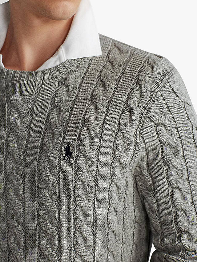 Polo Ralph Lauren Cotton Cable Knit Jumper, Fawn Frey Heather