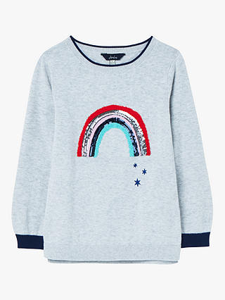 Little Joule Girls' Miranda Rainbow Sweatshirt, Light Grey