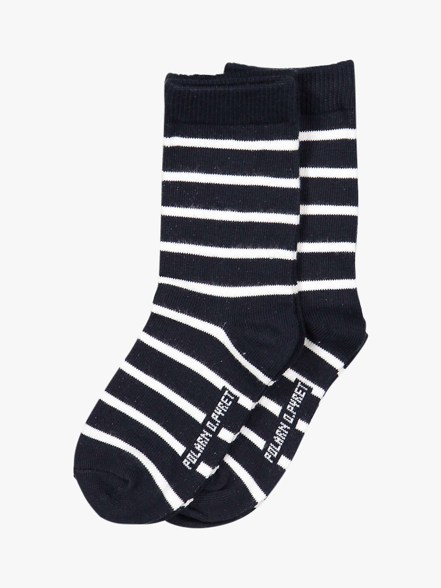 Buy Polarn O. Pyret Children's Stripe Socks, Pack of 2, Blue Online at johnlewis.com
