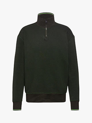 BOSS Zpitch Regular Fit Half Zip Sweatshirt, Open Green
