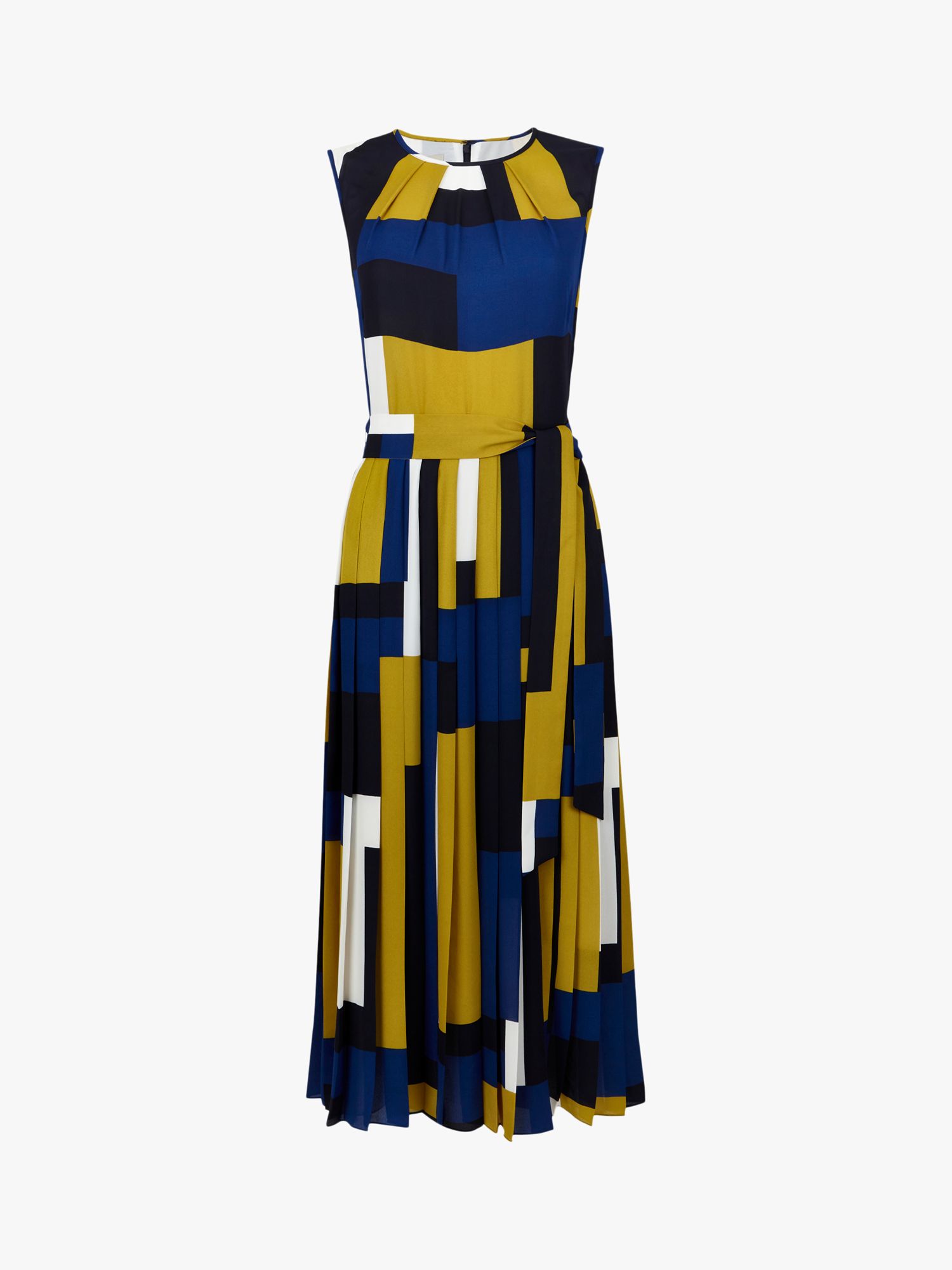 Hobbs Alba Colour Block Dress, Blue/Multi at John Lewis & Partners