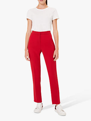 Hobbs Zinnia Mid Rise Tapered Trousers, Red