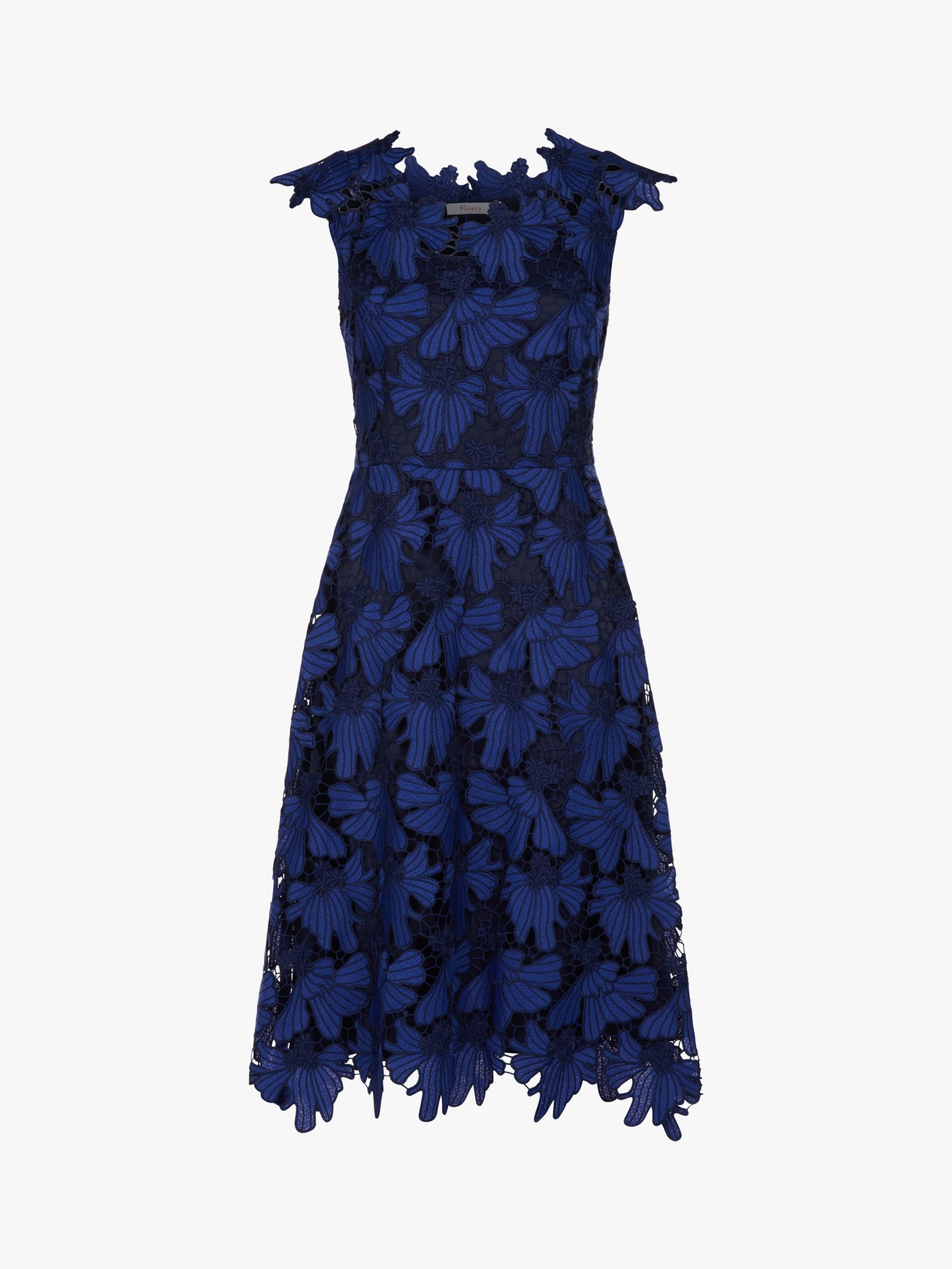 Finery Dorset Lace Dress, Blue at John Lewis & Partners